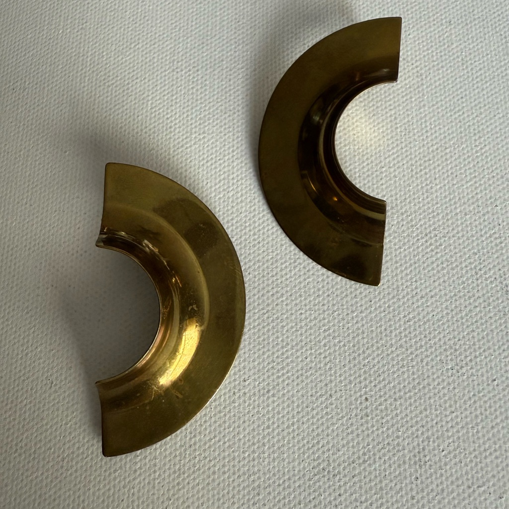 Brass Crescent Shaped Earrings